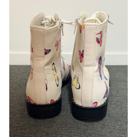 Pop Chick Pea Butterfly Combat Boots Girls Fairy Cottagecore Whimsical Size 3M - Picture 4 of 7
